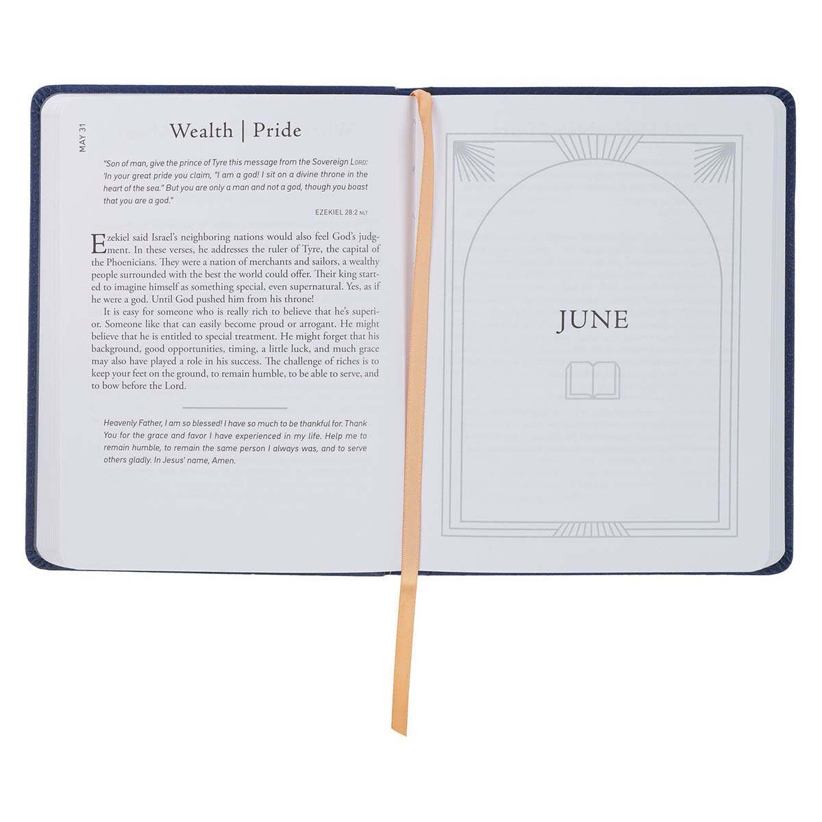 Walk Through God’s Word Navy Faux Leather Devotional by Christian Art Gifts, product view 4