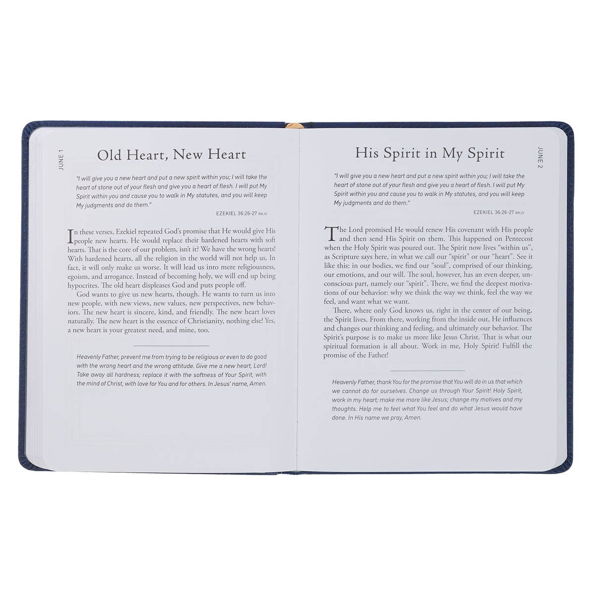 Walk Through God’s Word Navy Faux Leather Devotional by Christian Art Gifts, product view 8