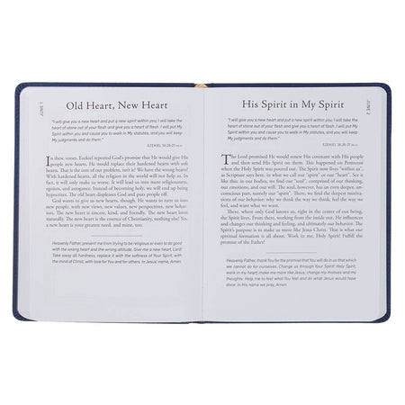 Walk Through God’s Word Navy Faux Leather Devotional by Christian Art Gifts, product view 8