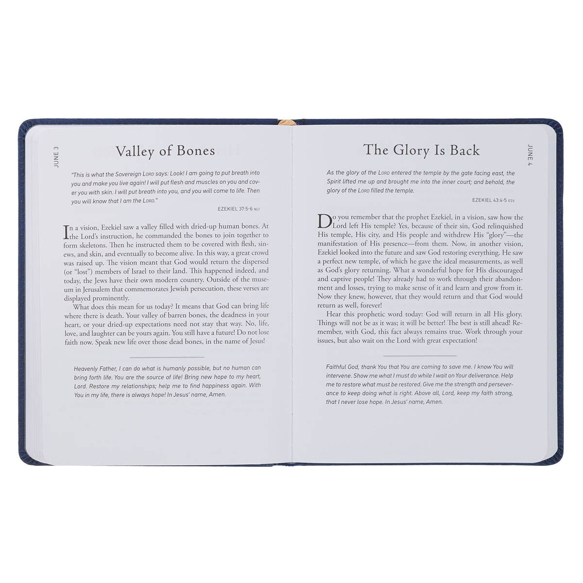 Walk Through God’s Word Navy Faux Leather Devotional by Christian Art Gifts, product view 9