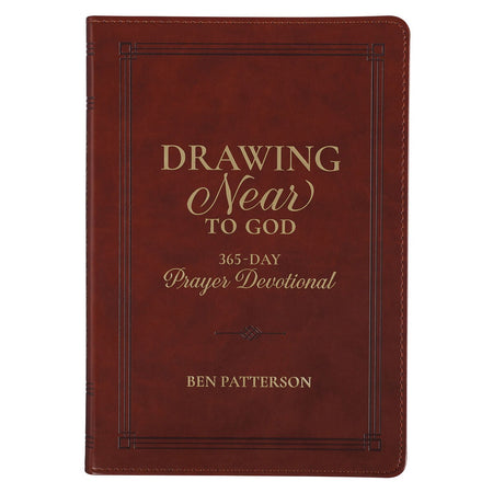Drawing Near to God Saddle Tan Faux Leather Prayer Devotional by Christian Art Gifts