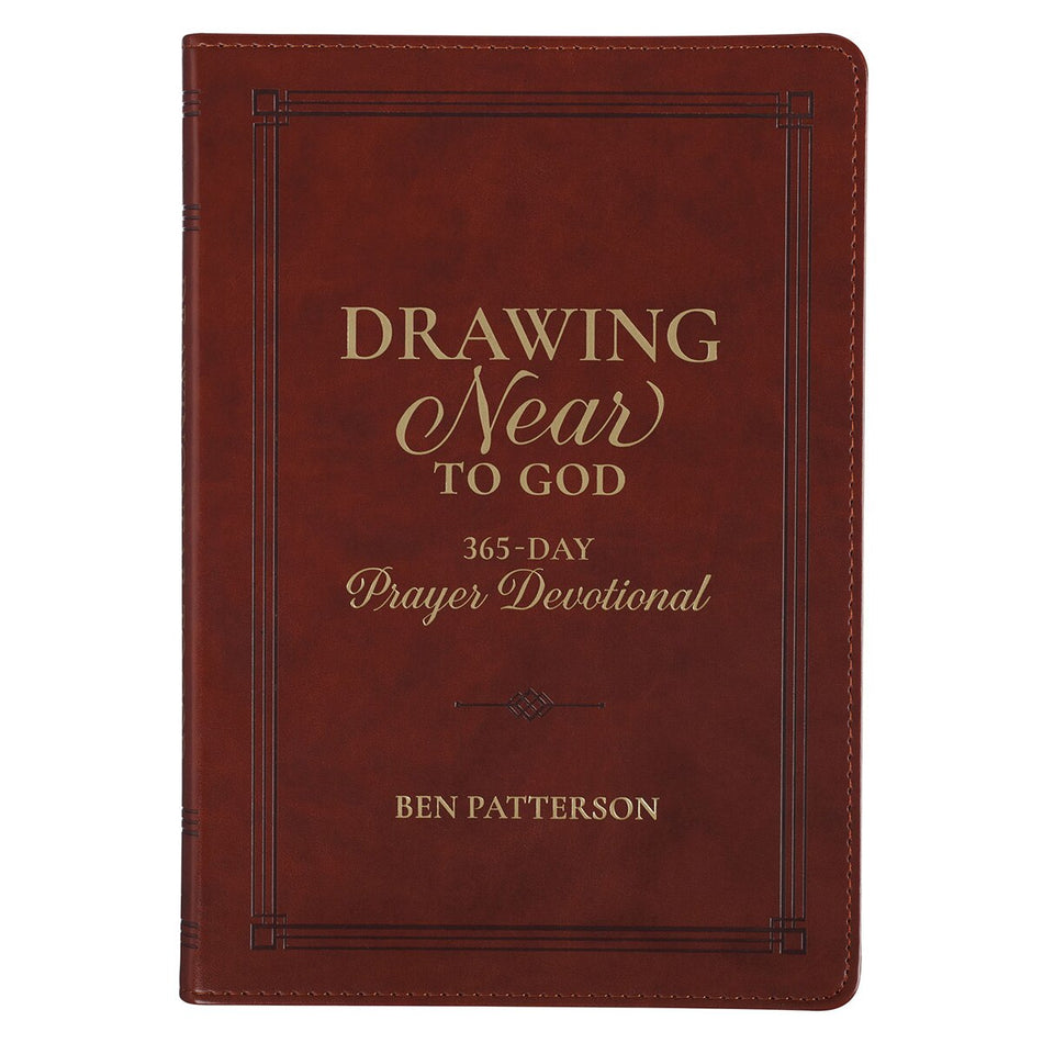 Drawing Near to God Saddle Tan Faux Leather Prayer Devotional by Christian Art Gifts