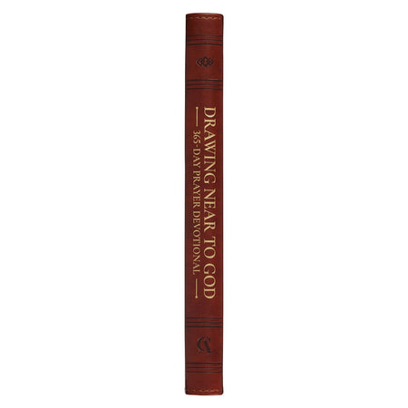 Drawing Near to God Saddle Tan Faux Leather Prayer Devotional by Christian Art Gifts, product view 6