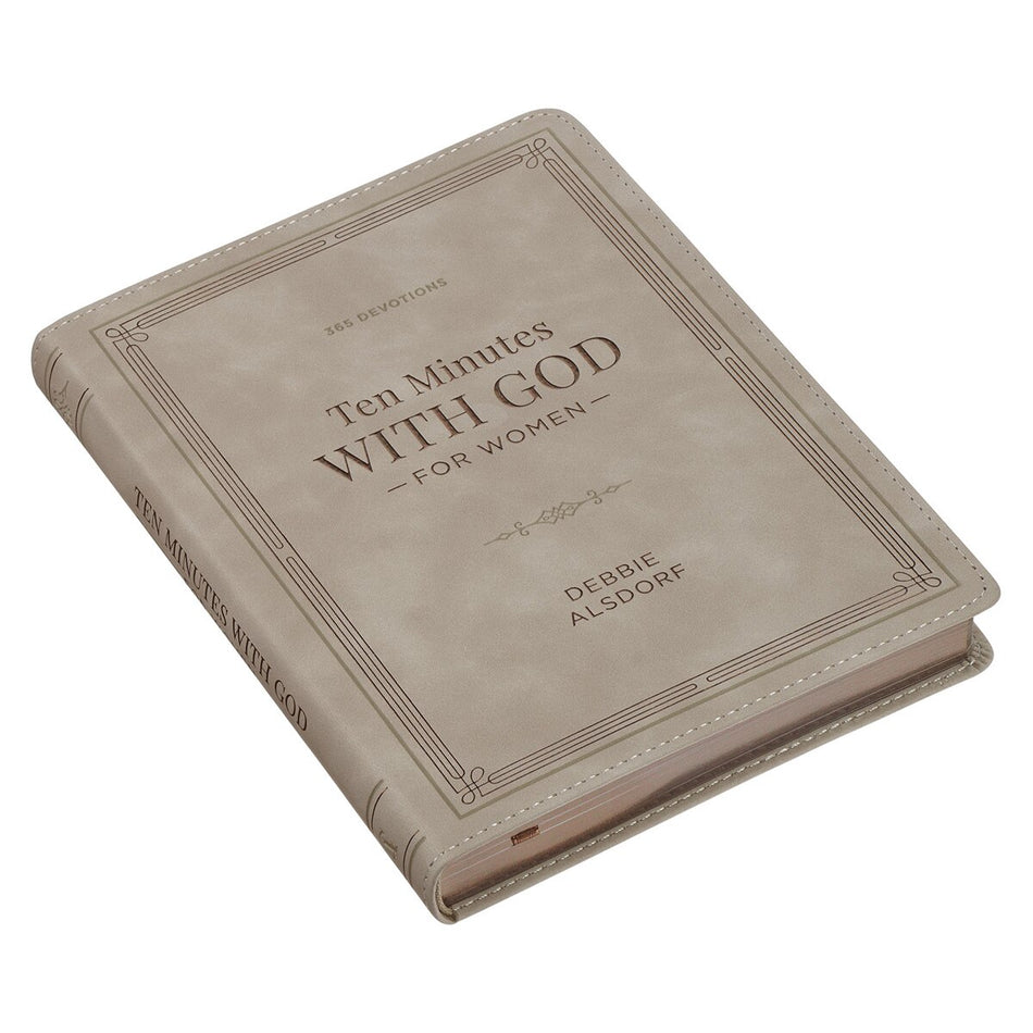Ten Minutes with God for Women Taupe Faux Leather Daily Devotional by Christian Art Gifts, product view 2