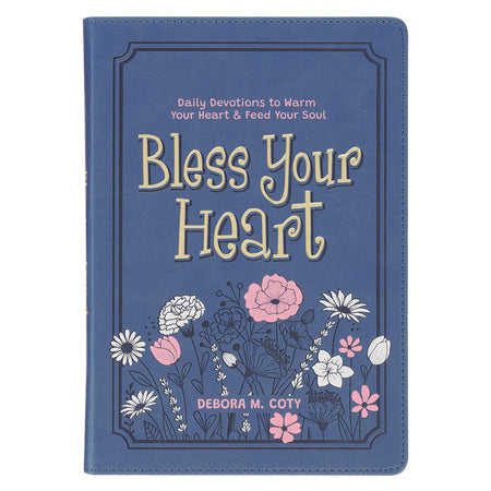 Bless Your Heart Blue Faux Leather Daily Devotional for Women by Christian Art Gifts