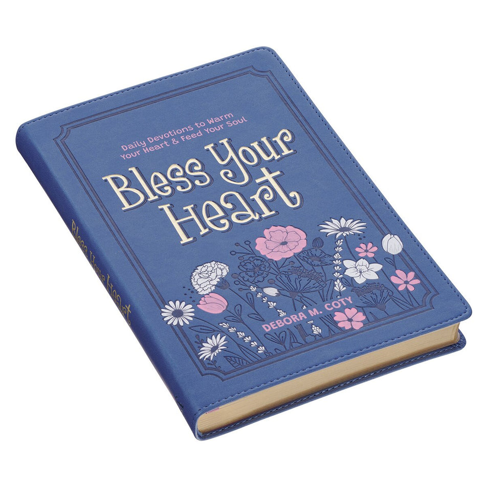 Bless Your Heart Blue Faux Leather Daily Devotional for Women by Christian Art Gifts, product view 2