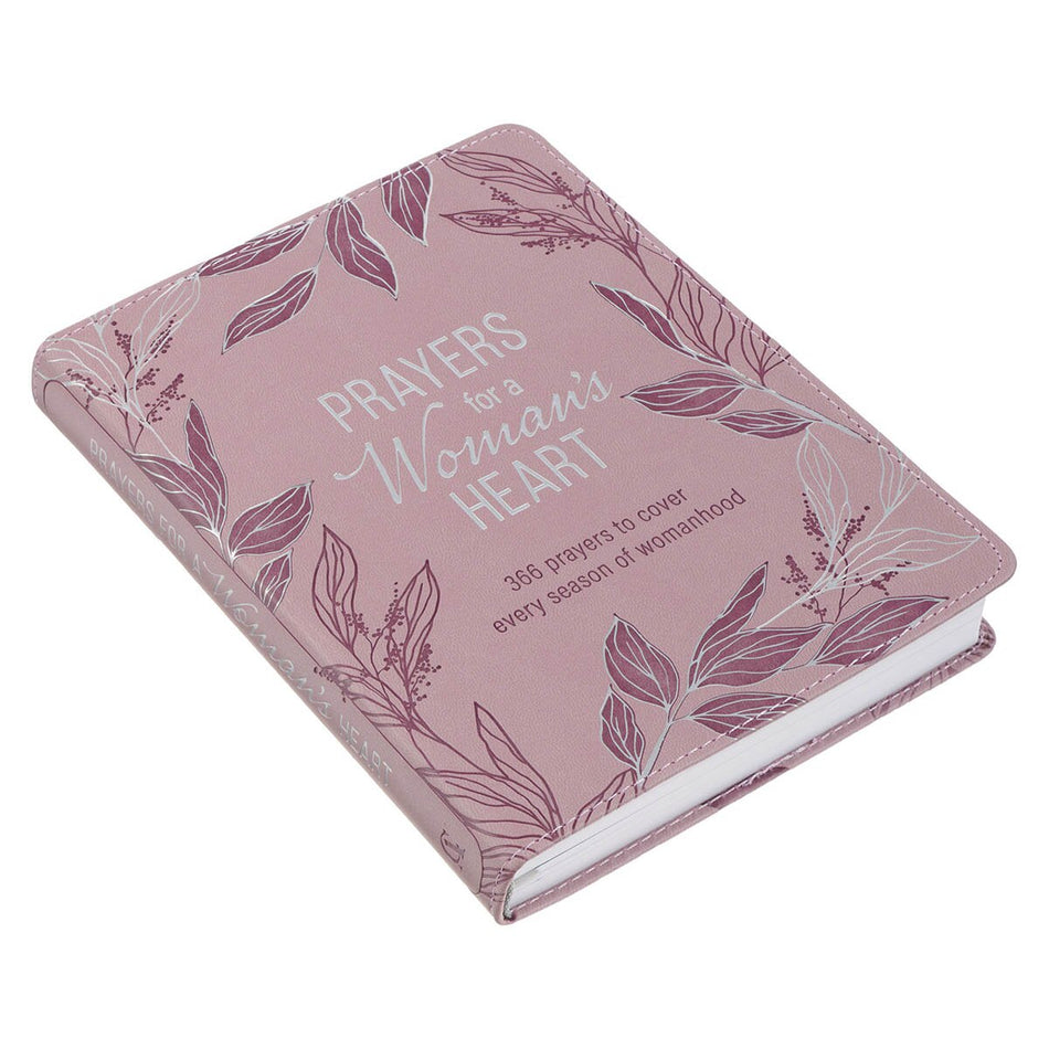 Prayers for a Woman’s Heart Dusty Pink Faux Leather Devotional by Christian Art Gifts, product view 2