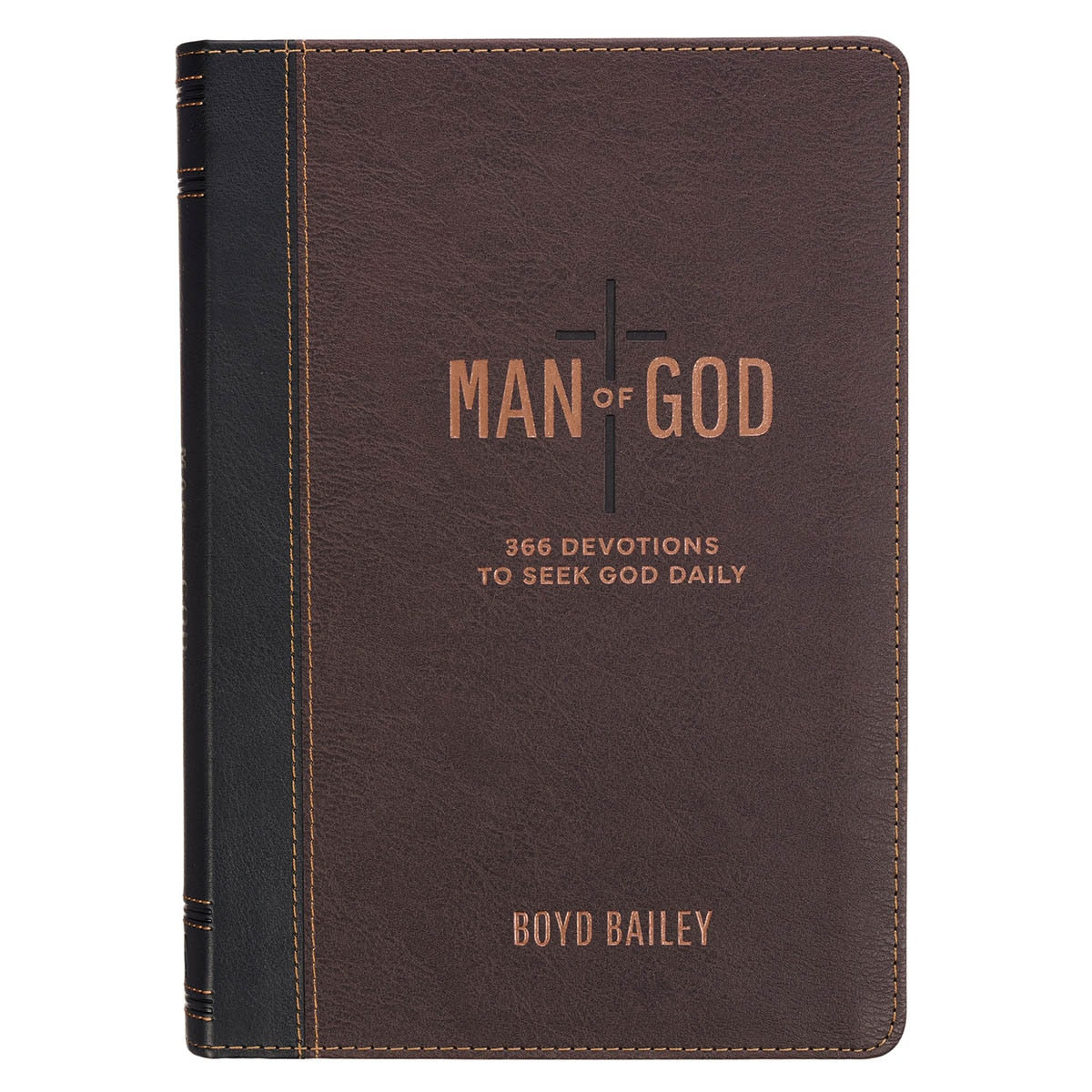 Man of God Two-Tone Brown Faux Leather Daily Devotional by Christian Art Gifts