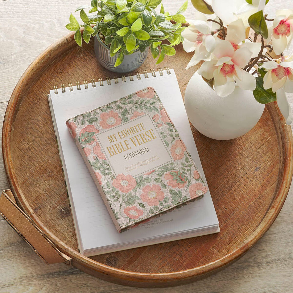 My Favorite Bible Verse Pink Faux Leather Devotional for Women by Christian Art Gifts, product view 2