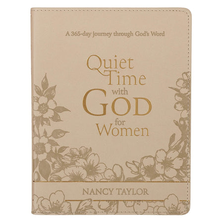 Quiet Time with God for Women Tan Faux Leather Devotional by Christian Art Gifts