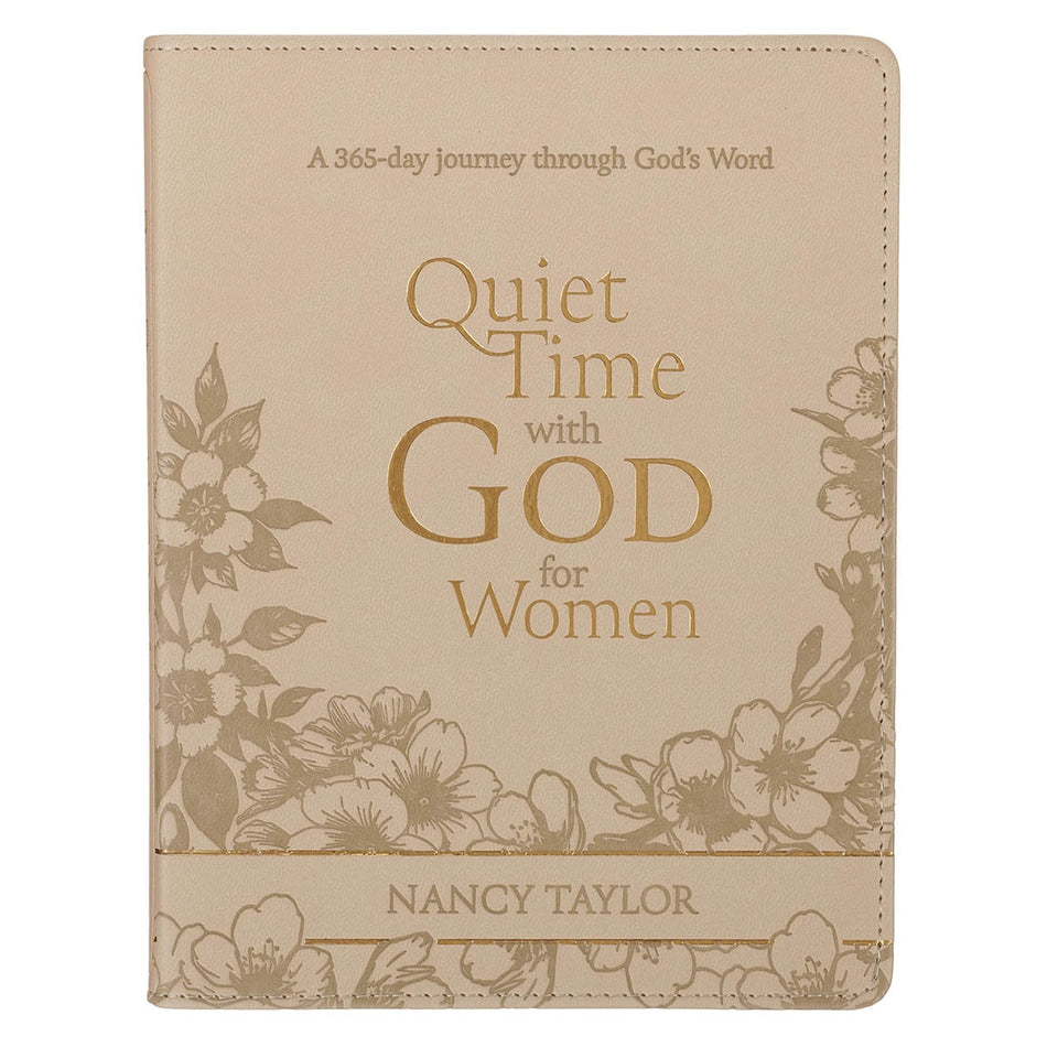 Quiet Time with God for Women Tan Faux Leather Devotional by Christian Art Gifts