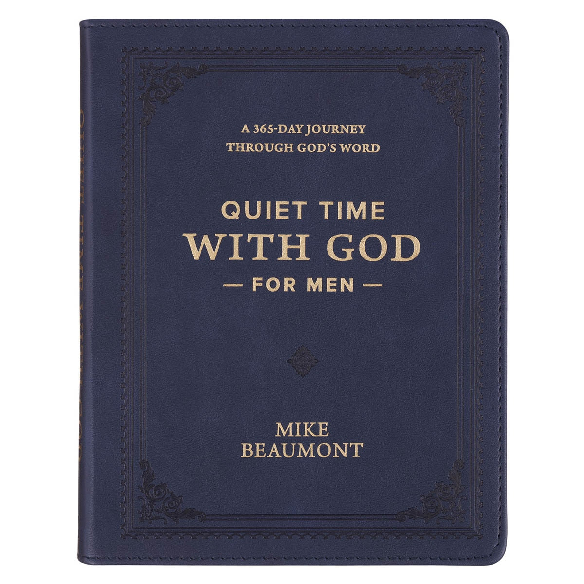 Quiet Time with God for Men Navy Blue Faux Leather Devotional by Christian Art Gifts