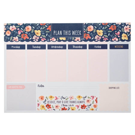 Give Thanks Always Undated Planner Pad - 1 Thessalonians 5:16-18 by Christian Art Gifts