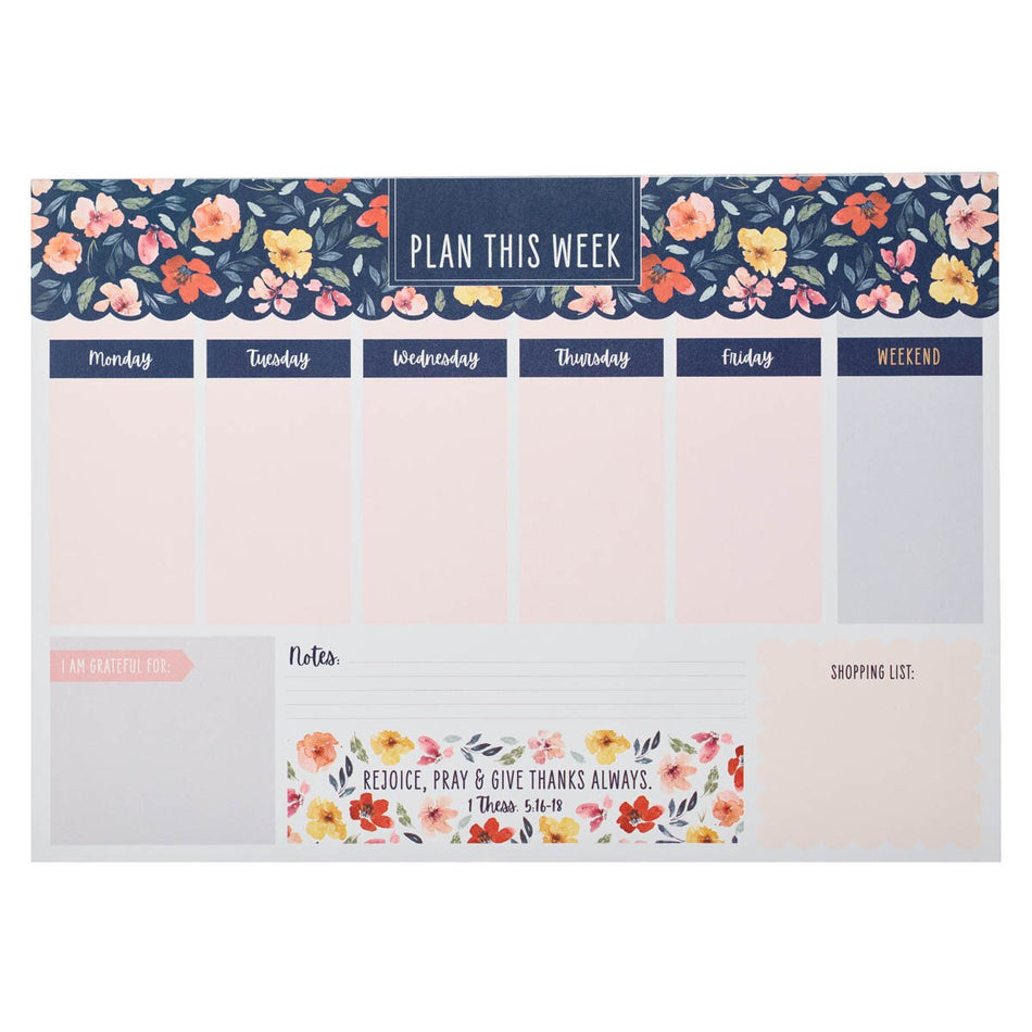 Give Thanks Always Undated Planner Pad - 1 Thessalonians 5:16-18 by Christian Art Gifts