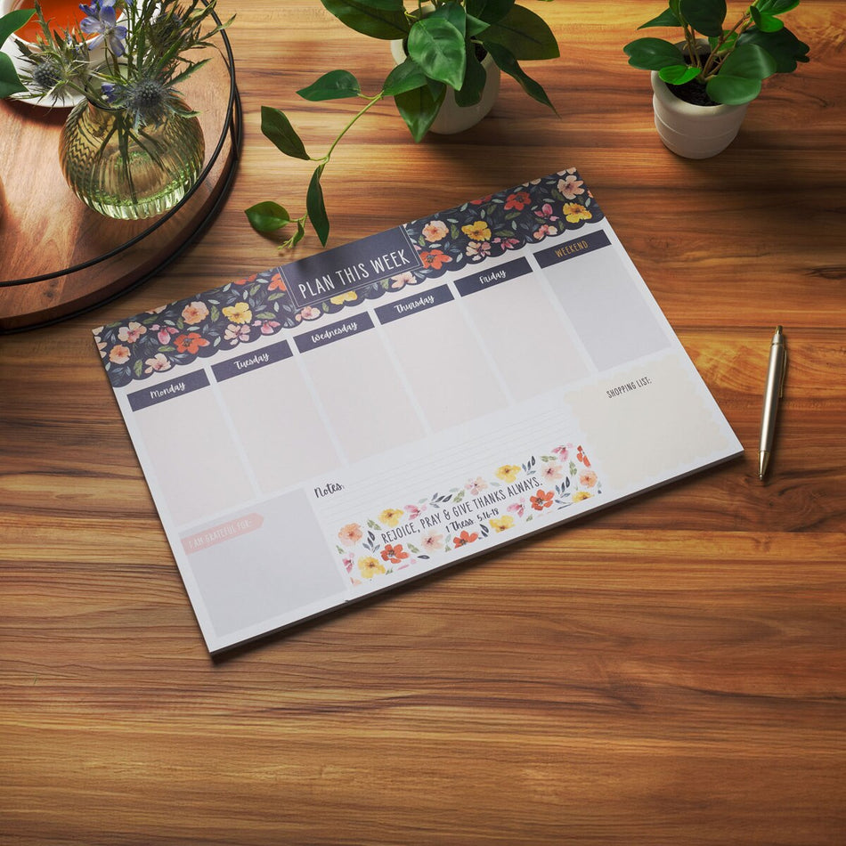 Give Thanks Always Undated Planner Pad - 1 Thessalonians 5:16-18 by Christian Art Gifts, product view 2