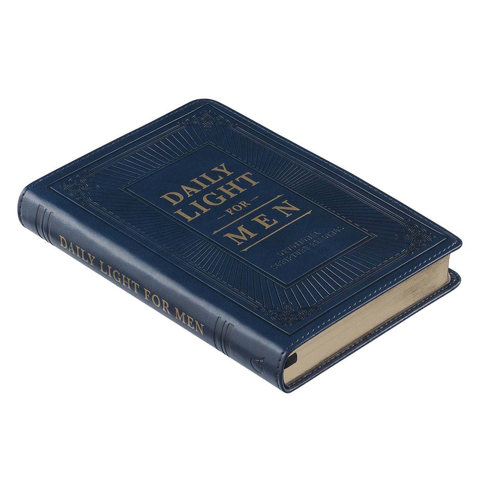 Daily Light for Men Blue Faux Leather Devotional by Christian Art Gifts, product view 2