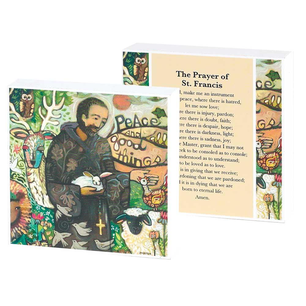 Plaque Double Sided St Francis-lord Make MDF 4X4 by Dicksons