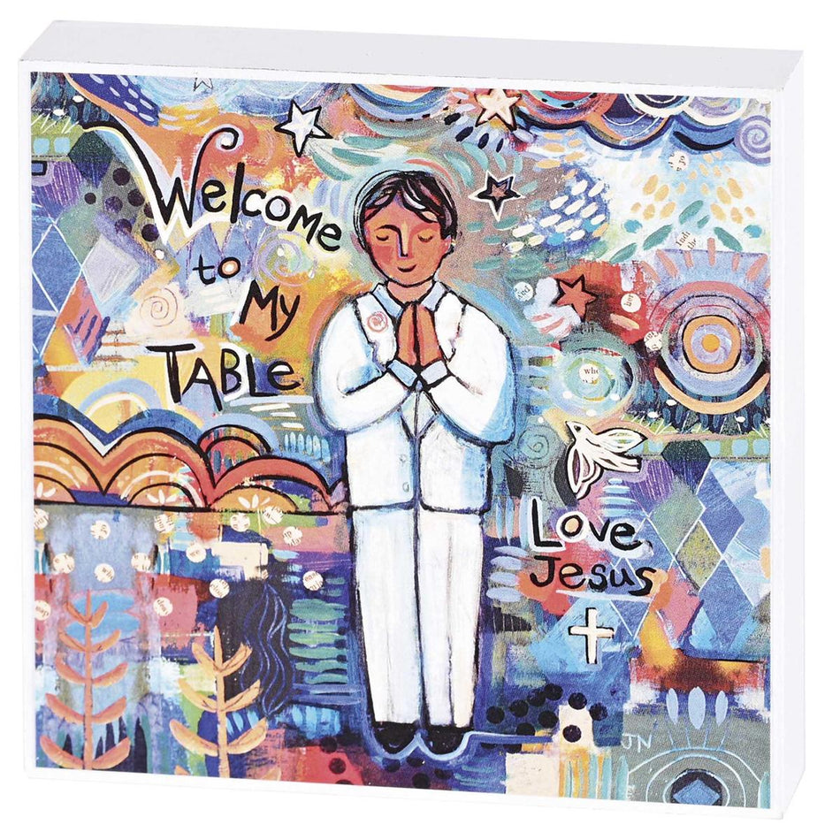 Tabletop Plaque 2Sided 1st Communion Boy by Dicksons