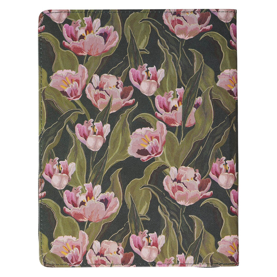 2027 Pray Without Ceasing Large Zippered Green Floral Faux Leather 18-Month Planner for Women- 1, product view 2