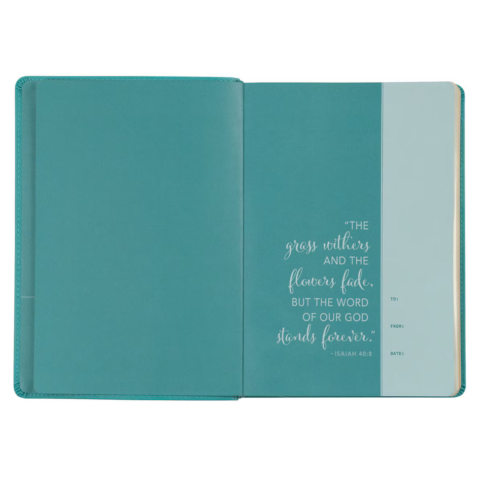 Floral Teal Faux Leather NLT Everyday Devotional Bible for Women (Copy)