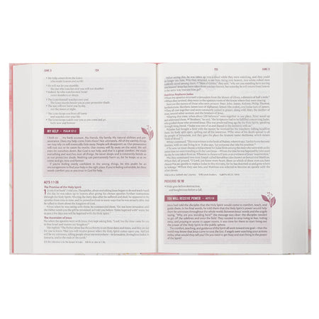 Pink Blossoms Hardcover NLT Everyday Devotional Bible for Women by Christian Art Gifts, product view 5