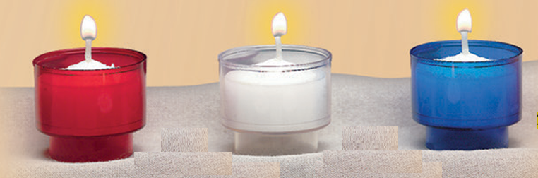 Dispoz-A-Lite 4-Hour Devotional Votive Candles | Ruby / Crystal / Blue | Case of 288