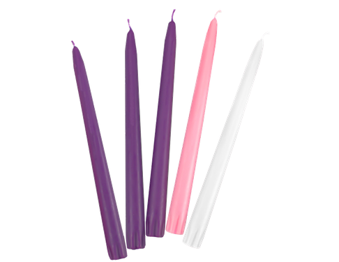 Emkay 10" Tapers - 3 Purple & 1 Rose & 1 White