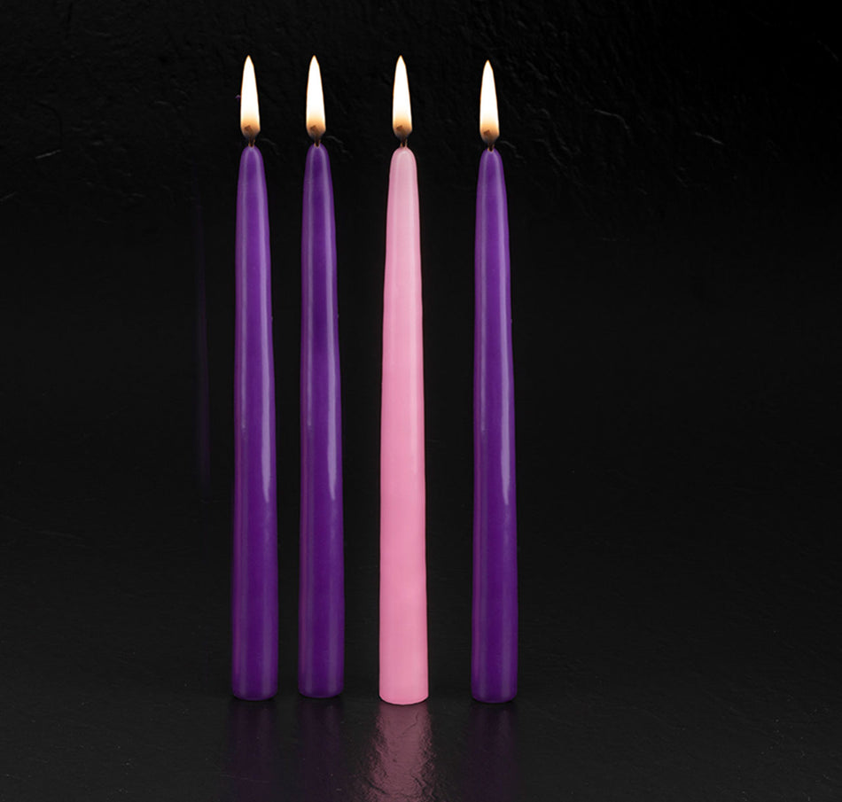 Traditional Advent Refill 10″ | 3 Purple + 1 Rose | 4-piece set