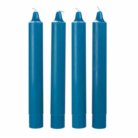 2″ × 1½″ Advent Refill Set | 4 Blue | Straight-Sided Taper Candles