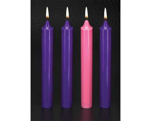 Emkay 12" x 1-1/2" Stearic Advent Candle Set - 3 Purple & 1 Pink