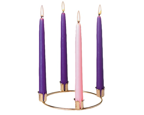 Table Top Family Advent Wreath with Candles - Purple/Pink, one of the items in the Family Advent Kit: Table Top Wreath with Candles, The Biggest Story Advent and O Holy Night Calendar. A photograph of the assembled set is pending.
