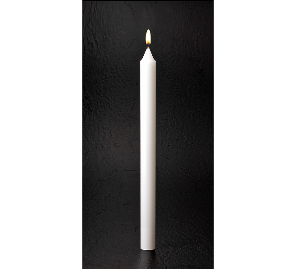 Stearic Altar Candles – 1-1/8″ x 15″, Pack of 12, Self-Fitting Ends – Long-Lasting, Economical Church Candles