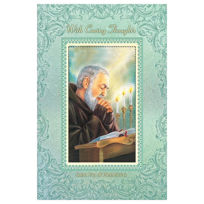 With Caring Thoughts Encouragement Card with Removable Prayer Card