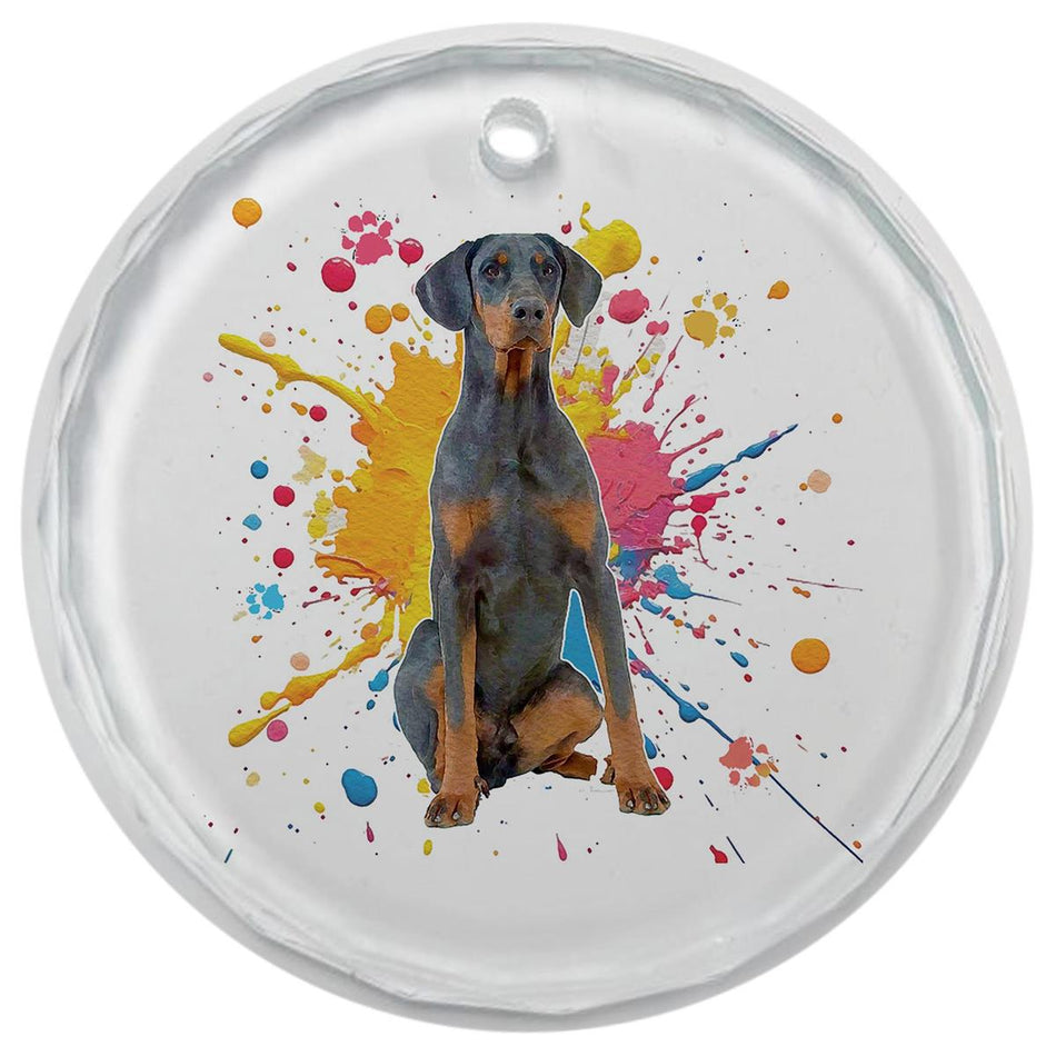 3.5" Glass Ornament Doberman Pinscher by Dicksons