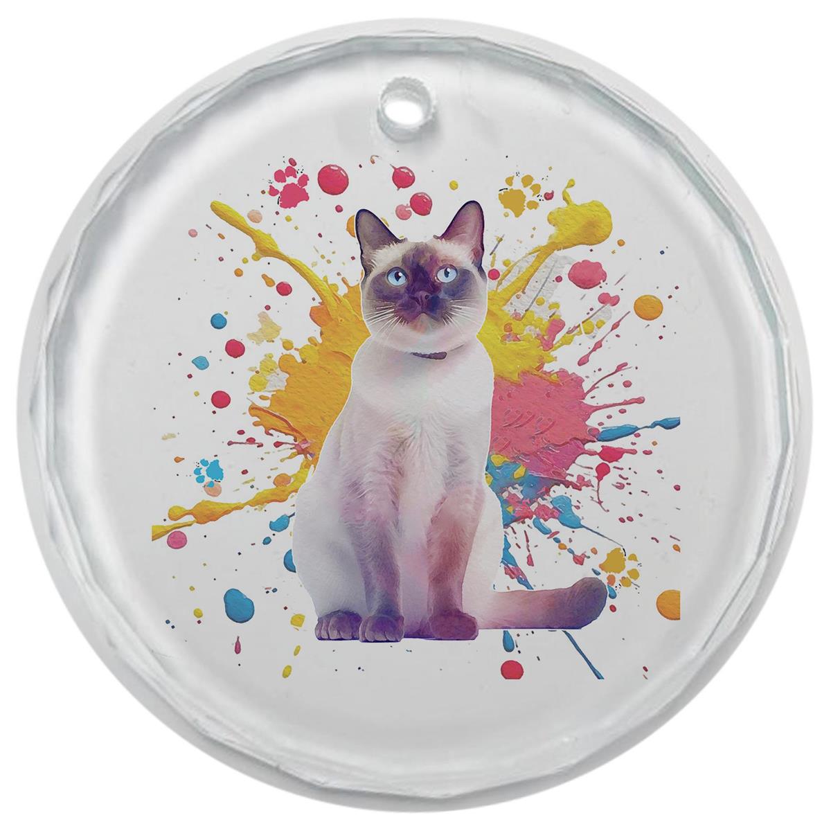 3.5" Glass Ornament Siamese Cat by Dicksons