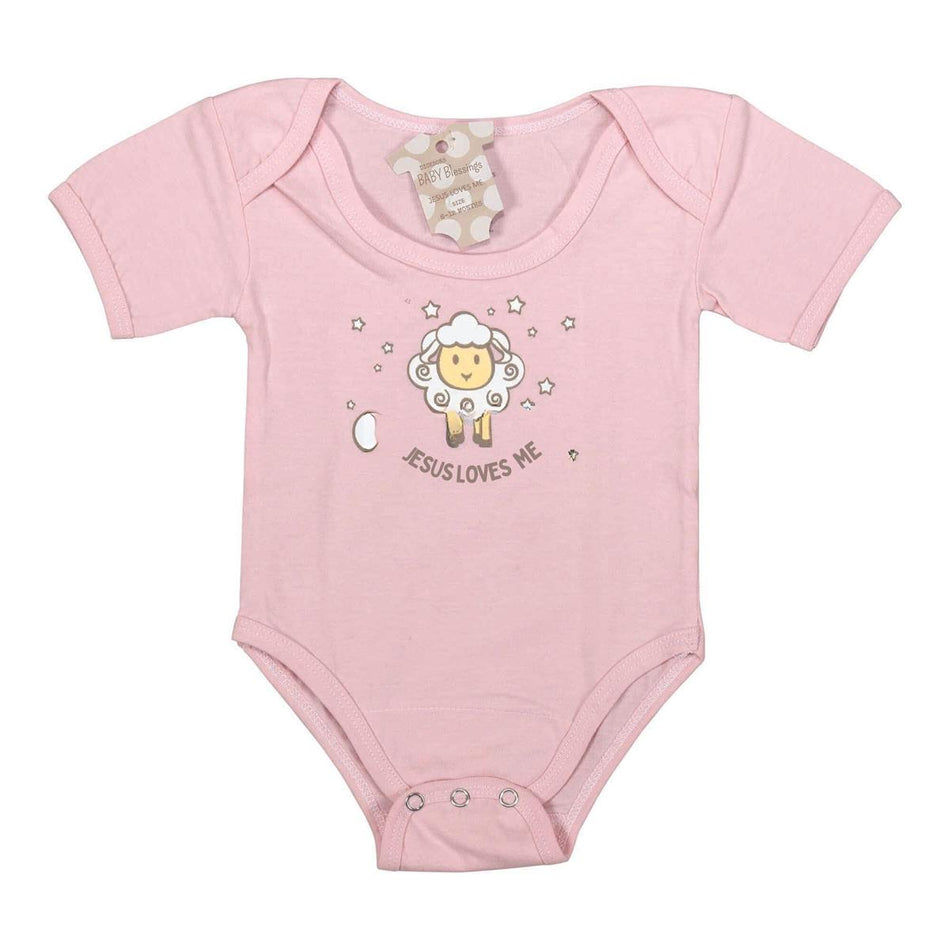 Baby Shirt 6-12MO Pnk Jesus Love Me Cotn by Dicksons