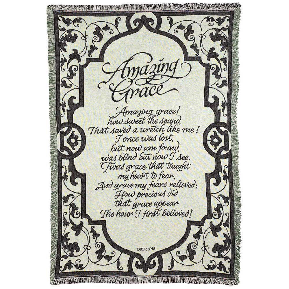 Amazing Grace Trellis on Cream 46 x 68 All Cotton Tapestry Throw Blanket by Dicksons