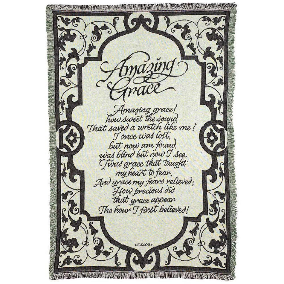 Amazing Grace Trellis on Cream 46 x 68 All Cotton Tapestry Throw Blanket by Dicksons