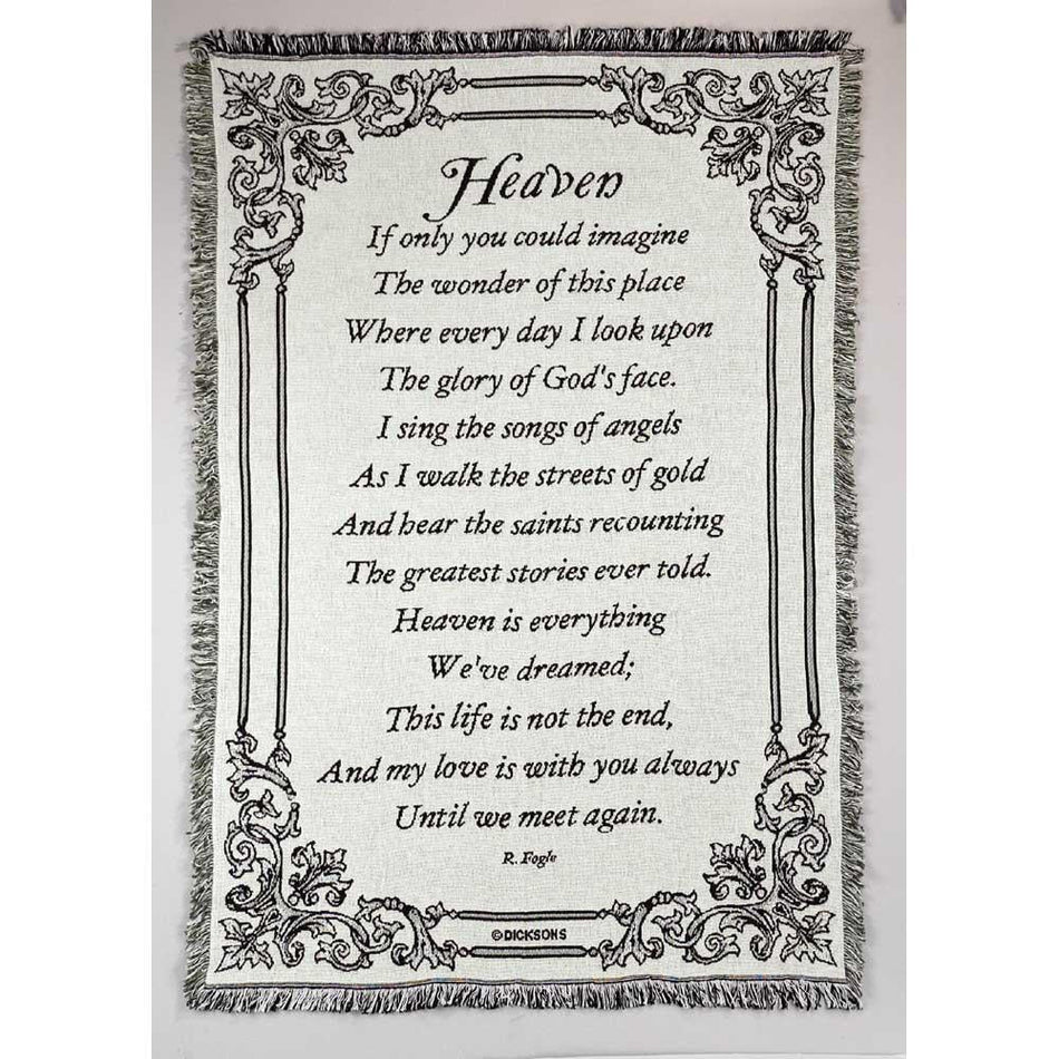Heaven If Only You Could Imagine Memorial 46 x 68 All Cotton Tapestry Throw by Dicksons