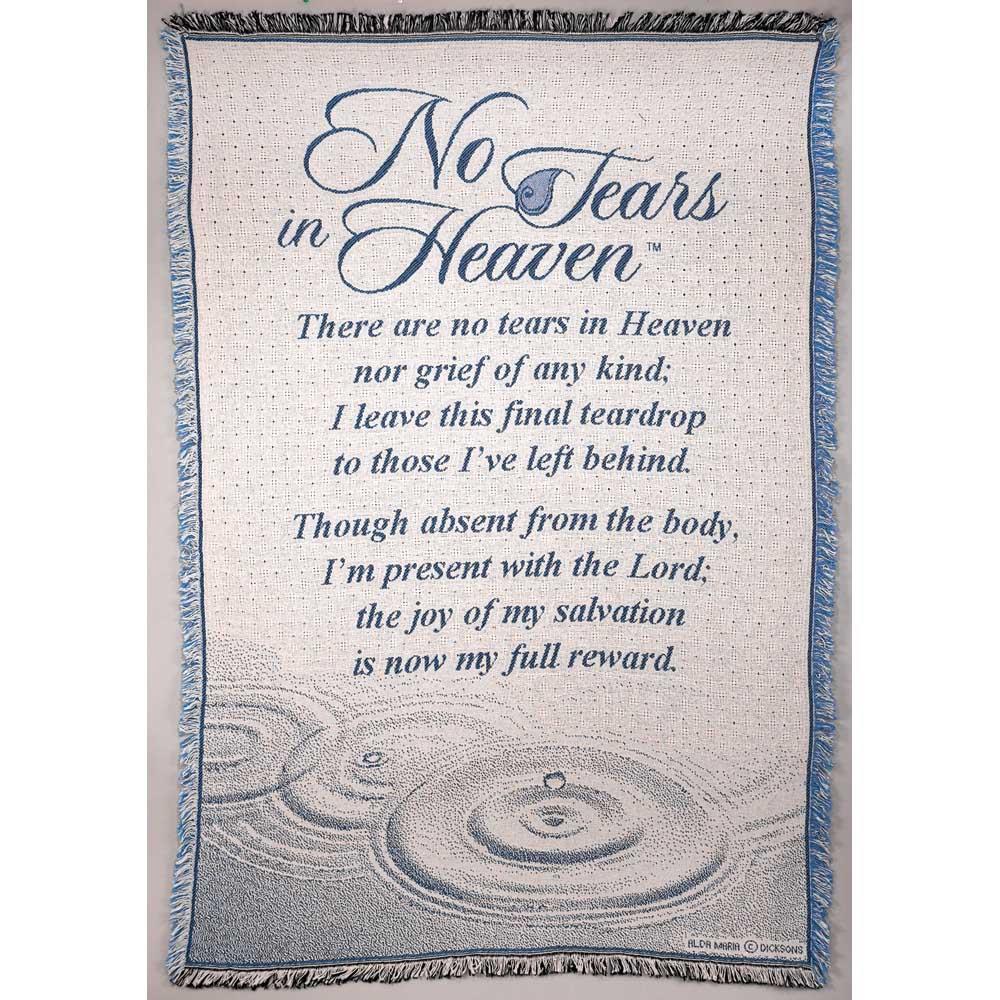 No Tears in Heaven Memorial 46 x 68 All Cotton Tapestry Throw Blanket by Dicksons