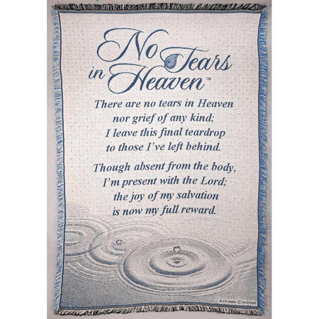 No Tears in Heaven Memorial 46 x 68 All Cotton Tapestry Throw Blanket by Dicksons
