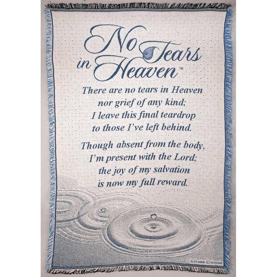 No Tears in Heaven Memorial 46 x 68 All Cotton Tapestry Throw Blanket by Dicksons