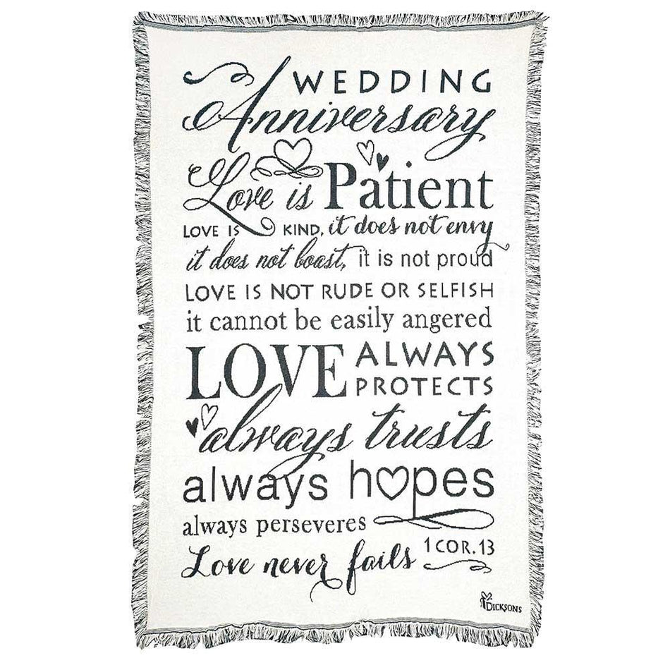 Wedding Anniversary Throw Blanket by Dicksons