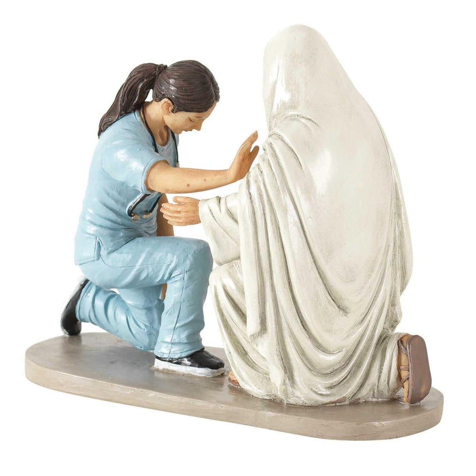 Praying Nurse with Jesus 5 x 6 Resin Decorative Tabletop Figurine by Dicksons, product view 2