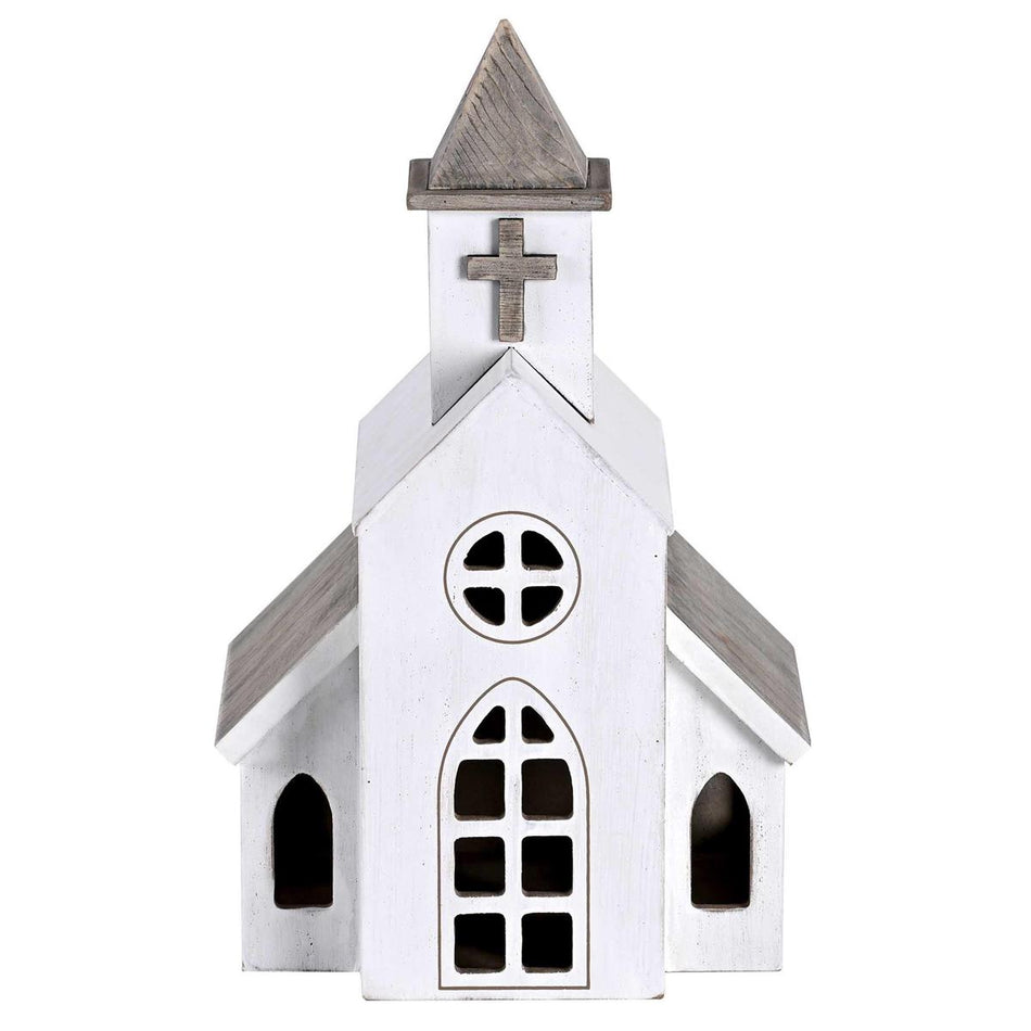 Christmas Tabletop Figurine Festive Holiday Décor 7.5 x 12 Inch Wood White by Dicksons
