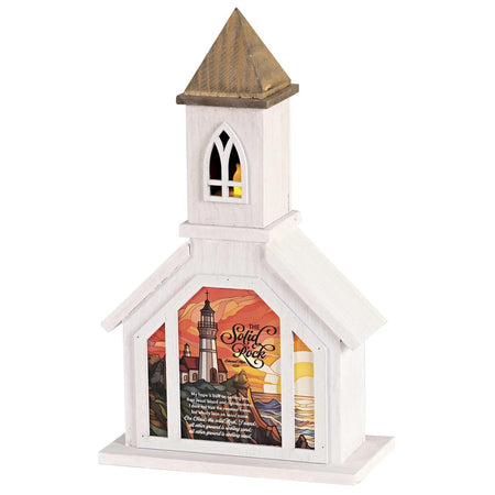 Church Figurine The Solid Rock 13H by Dicksons, product view 2
