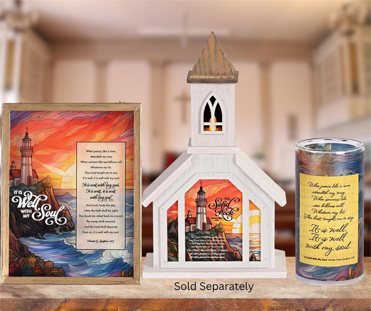 Church Figurine The Solid Rock 13H by Dicksons, product view 4