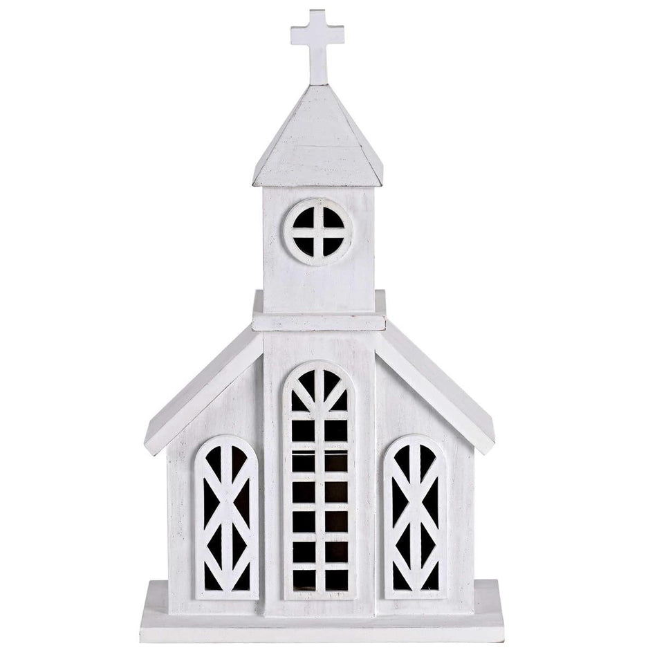 Christmas Tabletop Figurine Festive Holiday Décor 7.75 x 13.5 Inch Wood White by Dicksons