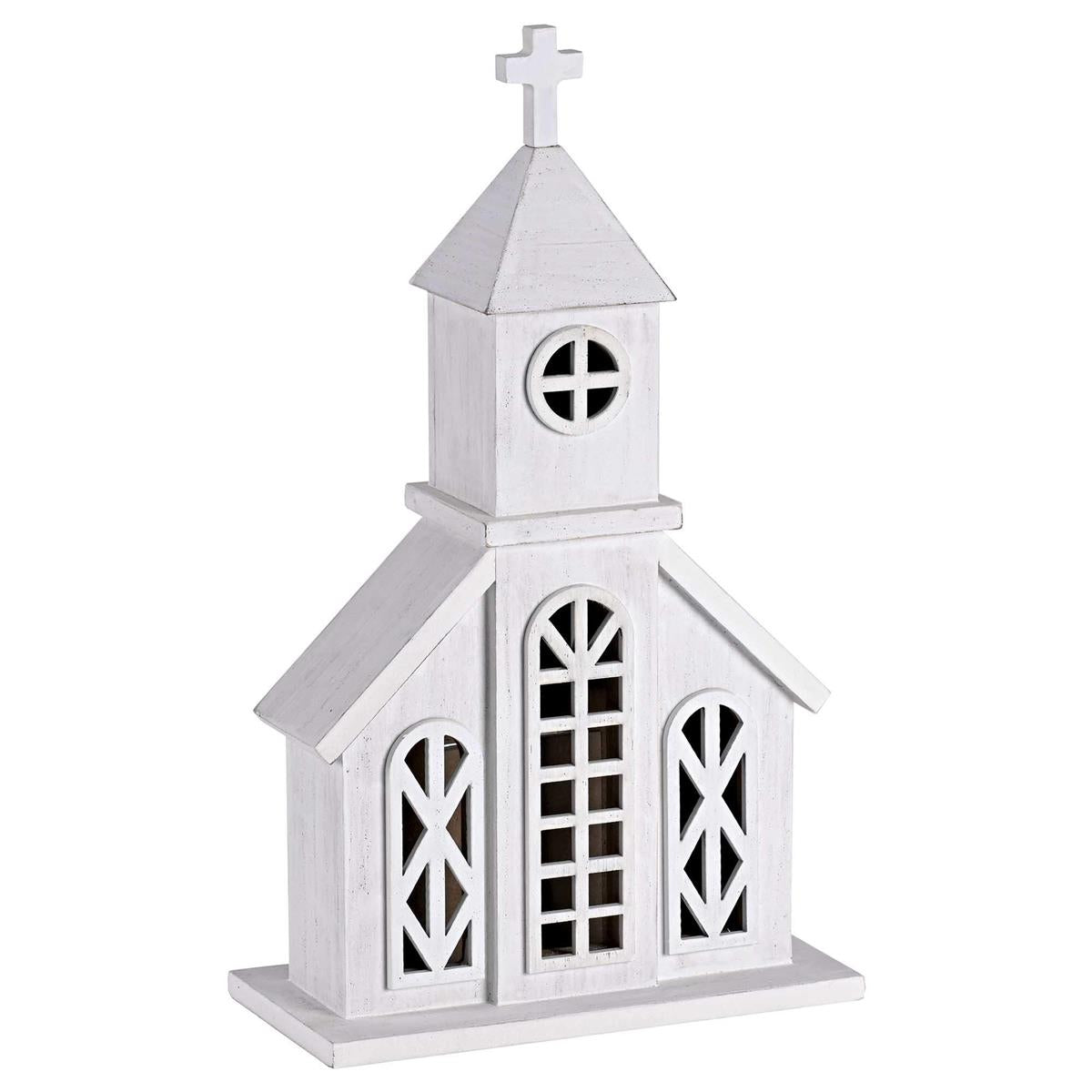 Christmas Tabletop Figurine Festive Holiday Décor 7.75 x 13.5 Inch Wood White by Dicksons, product view 2