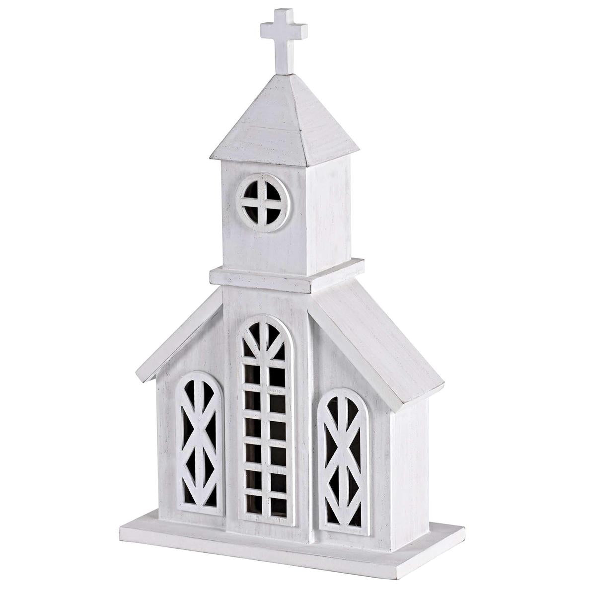 Christmas Tabletop Figurine Festive Holiday Décor 7.75 x 13.5 Inch Wood White by Dicksons, product view 3